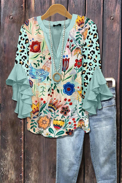 Viviane | Blouse fluide aux motifs botaniques