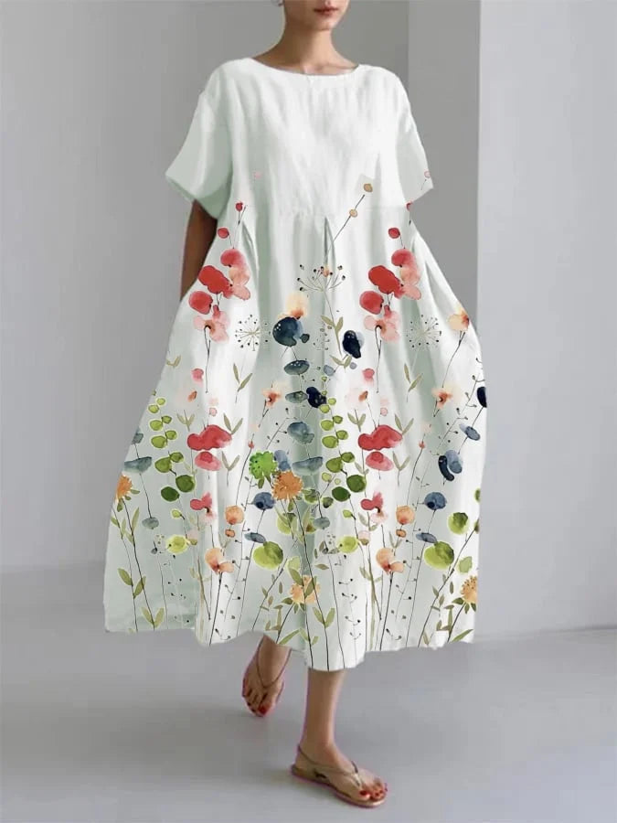 Ariane | Robe longue florale légère pour l'été