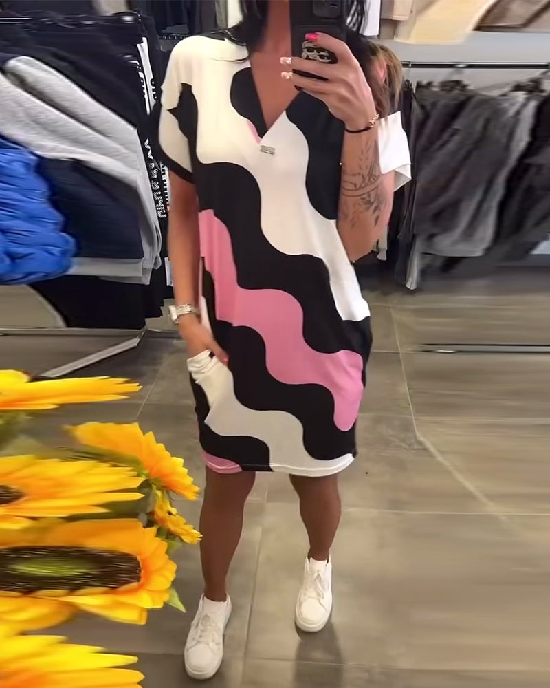 Maëlys | Robe midi imprimée à col en V avec poches