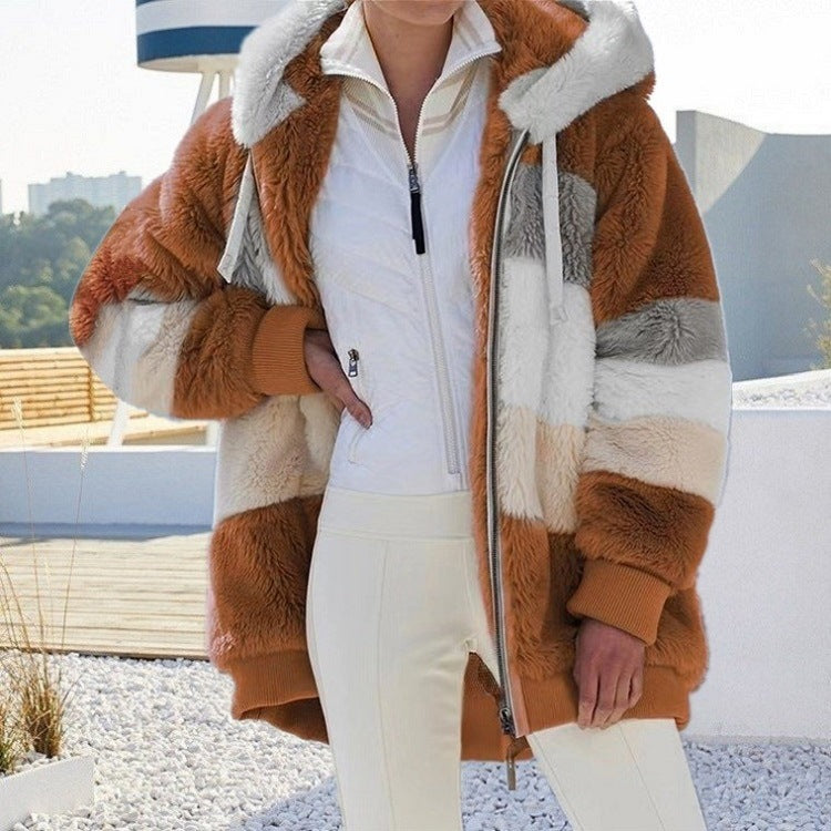 Flavie | Veste d’Hiver à Capuche à Panneaux