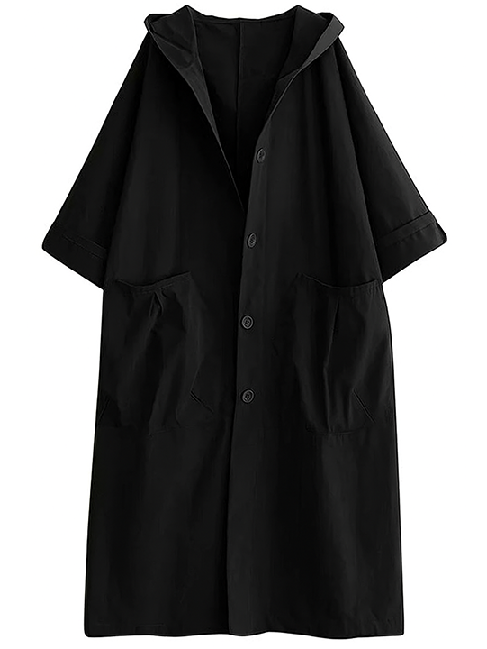 Bénédicte | Manteau long en mélange de coton avec capuche