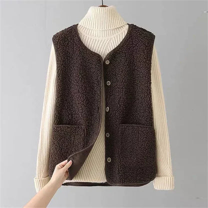 Ambre | Gilet réversible en polaire Teddy