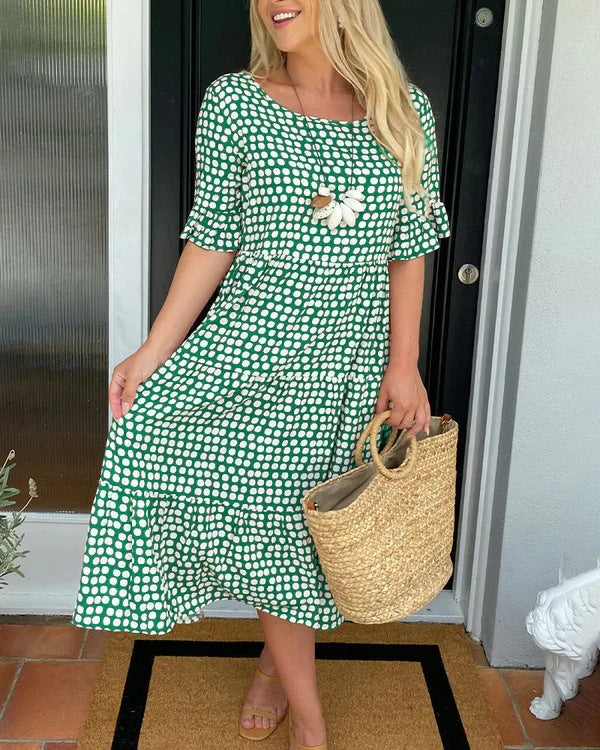 Magali | Robe midi à pois au charme rétro