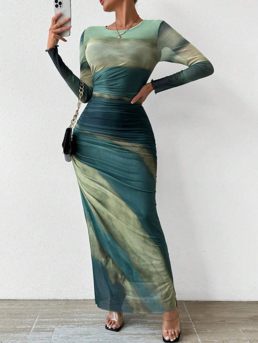 Antoinette | Robe fluide à manches longues et imprimé délicat