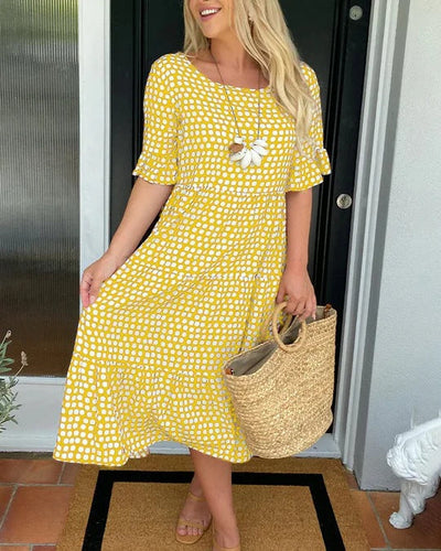 Magali | Robe midi à pois au charme rétro