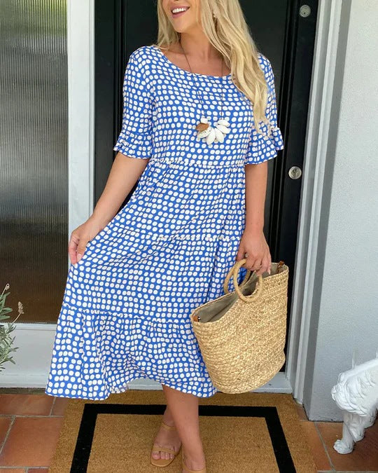Magali | Robe midi à pois au charme rétro