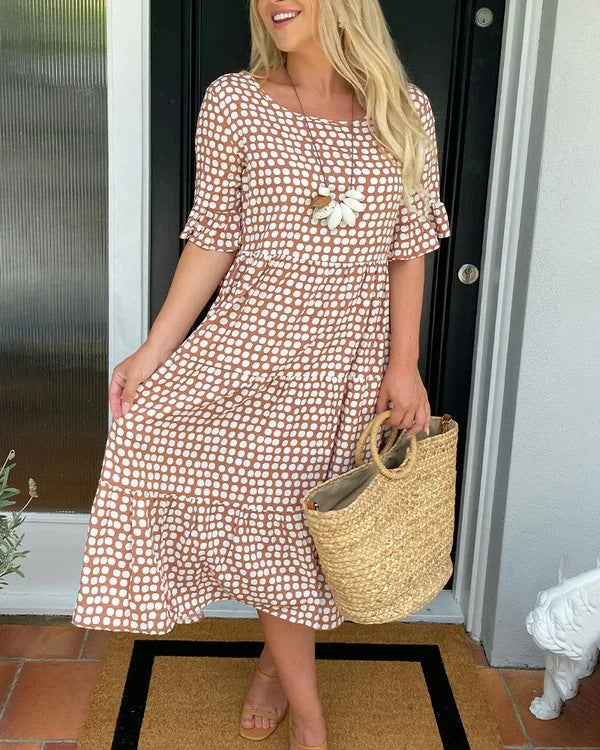Magali | Robe midi à pois au charme rétro