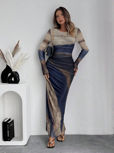 Antoinette | Robe fluide à manches longues et imprimé délicat