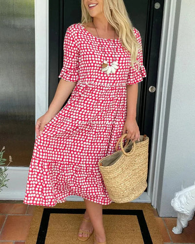 Magali | Robe midi à pois au charme rétro