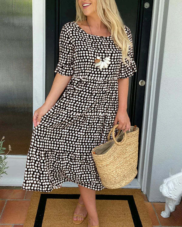 Magali | Robe midi à pois au charme rétro