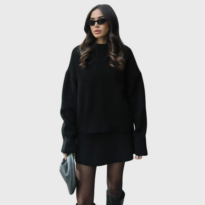 Chantal | Ensemble douillet en maille avec pull et jupe