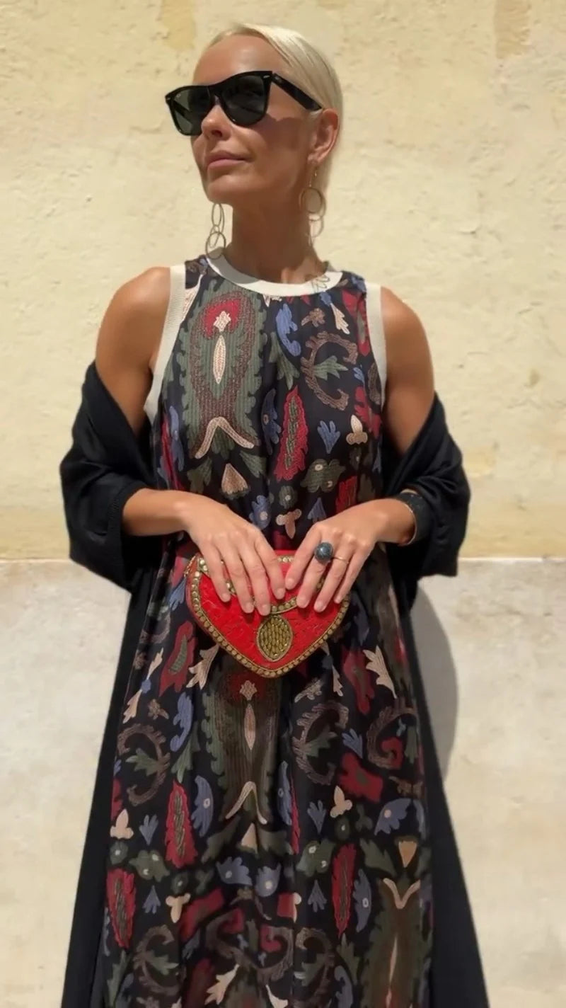 Gaëlle | Robe maxi avec châle assorti