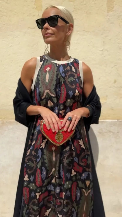 Gaëlle | Robe maxi avec châle assorti