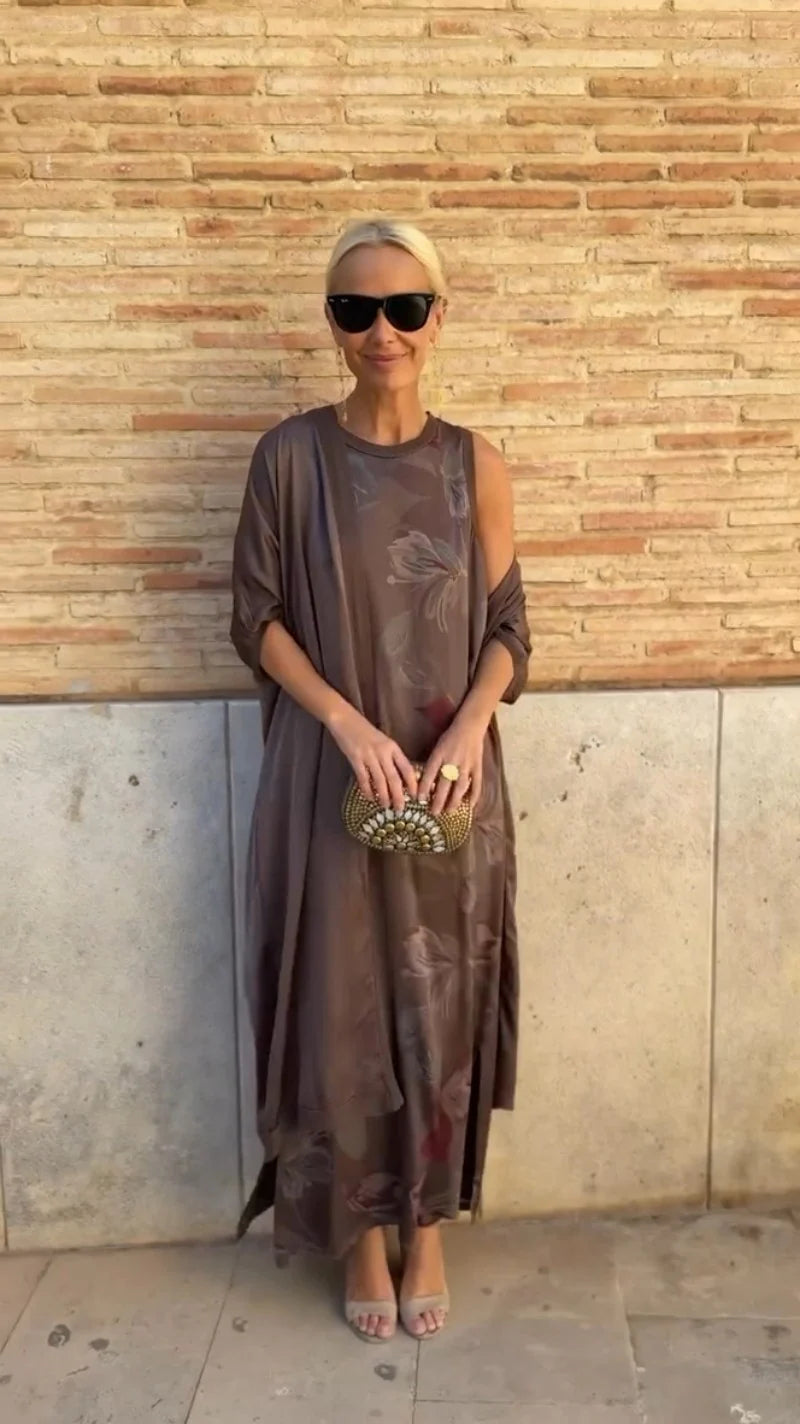 Gaëlle | Robe maxi avec châle assorti