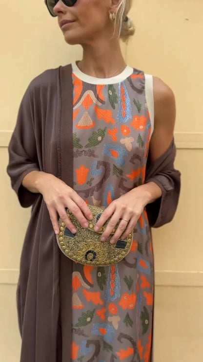 Gaëlle | Robe maxi avec châle assorti