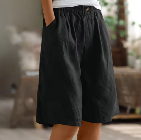 Élodie | Short ample décontracté en coton et lin