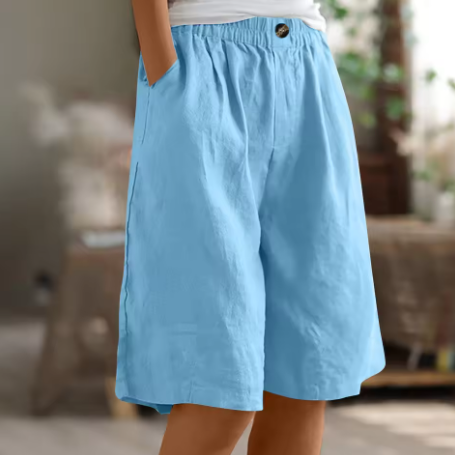 Élodie | Short ample décontracté en coton et lin