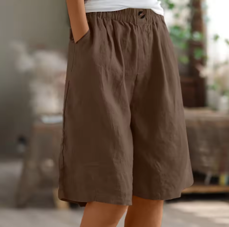 Élodie | Short ample décontracté en coton et lin