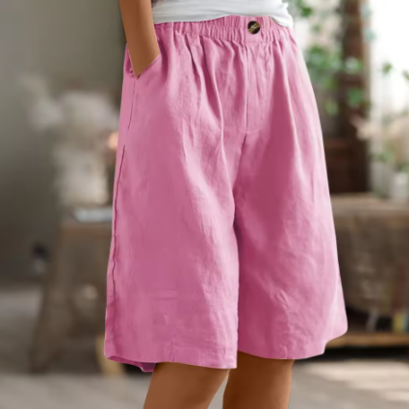 Élodie | Short ample décontracté en coton et lin
