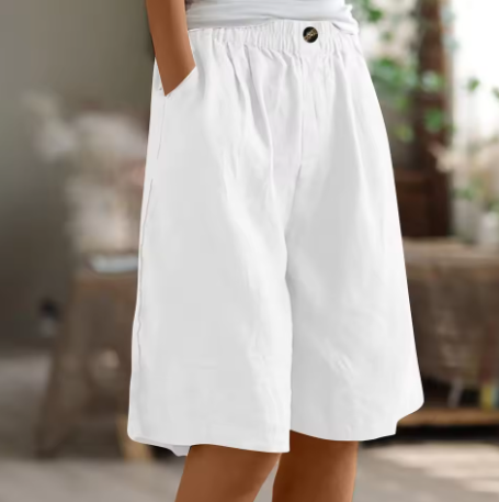 Élodie | Short ample décontracté en coton et lin