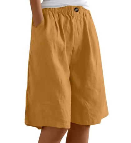Élodie | Short ample décontracté en coton et lin