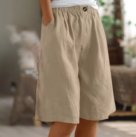 Élodie | Short ample décontracté en coton et lin