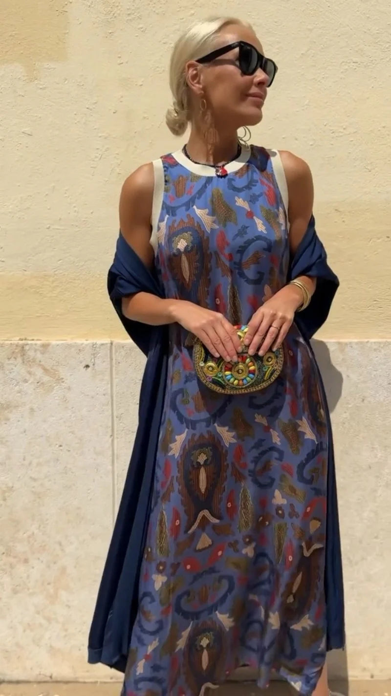 Gaëlle | Robe maxi avec châle assorti