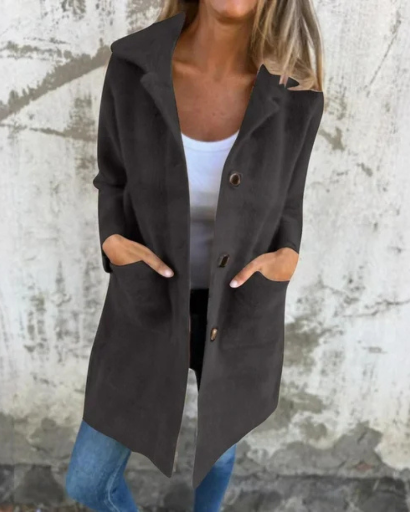 Cassandre | Manteau en velours de longueur moyenne