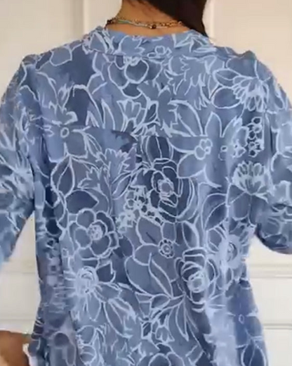 Kélya | Chemisier ample à motif fleuri avec détails pailletés