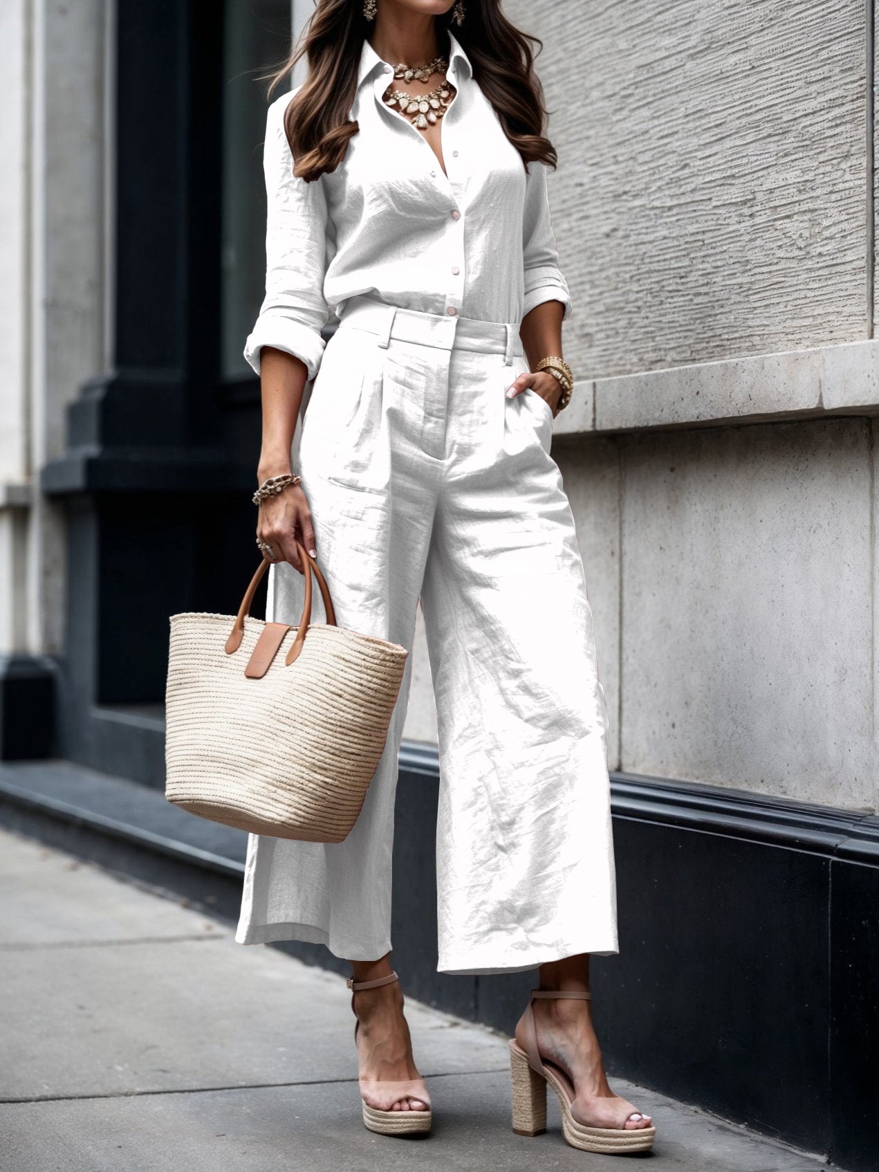 Véronique | Ensemble palazzo fluide et chic