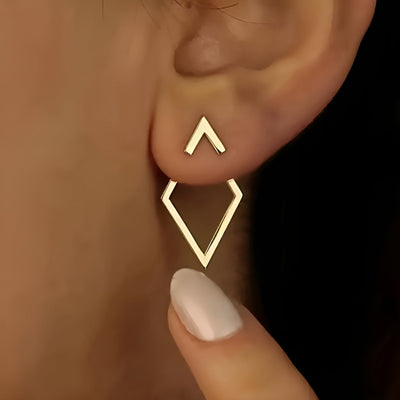 Boucles d’oreilles dorées en forme de V
