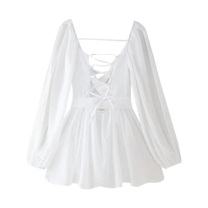 Brigitte | Robe fluide à manches voilées