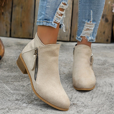 Ivonne | Bottines décontractées avec fermeture éclair latérale