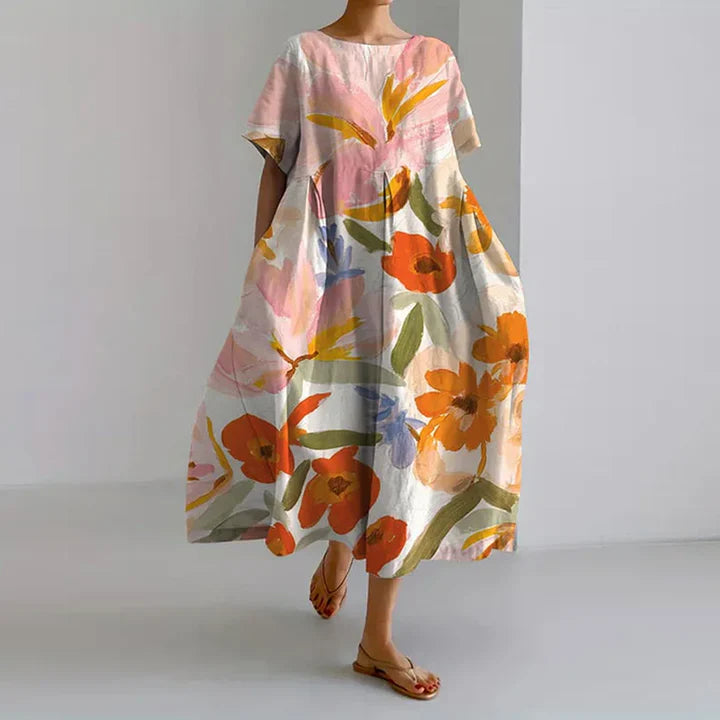 Ariane | Robe longue florale légère pour l'été