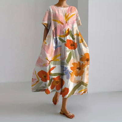 Ariane | Robe longue florale légère pour l'été