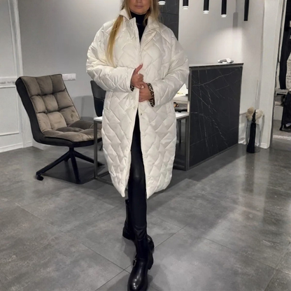 Bérénice | Manteau Matelassé Réversible avec Doublure Léopard