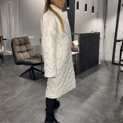 Bérénice | Manteau Matelassé Réversible avec Doublure Léopard