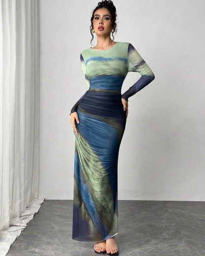 Antoinette | Robe fluide à manches longues et imprimé délicat