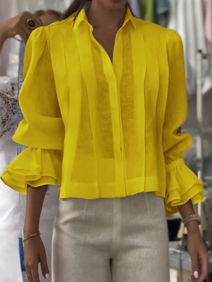 Madeleine | Blouse ample en coton à manches à volants