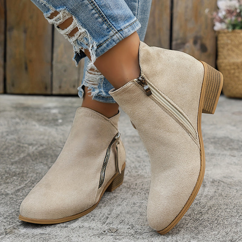 Ivonne | Bottines décontractées avec fermeture éclair latérale