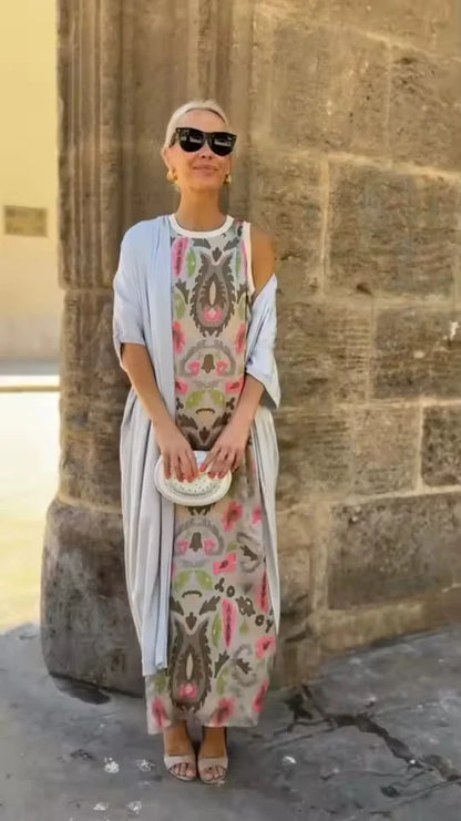 Gaëlle | Robe maxi avec châle assorti