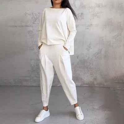 Léa | Ensemble deux-pièces avec haut à manches longues et pantalon ample