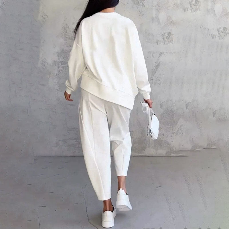 Léa | Ensemble deux-pièces avec haut à manches longues et pantalon ample