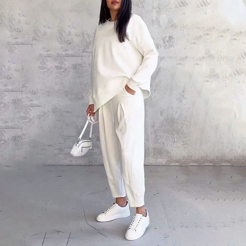 Léa | Ensemble deux-pièces avec haut à manches longues et pantalon ample