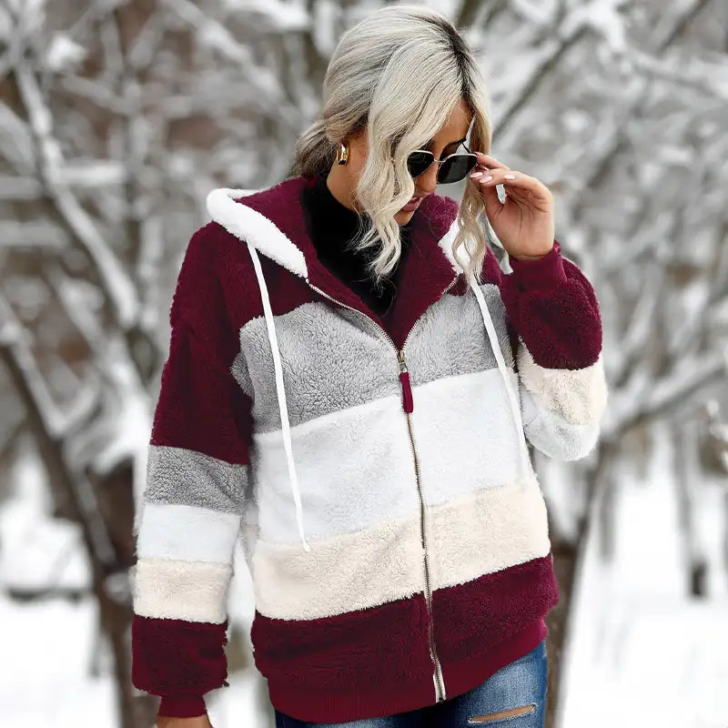 Flavie | Veste d’Hiver à Capuche à Panneaux