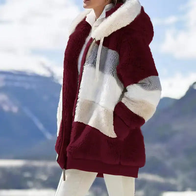 Flavie | Veste d’Hiver à Capuche à Panneaux
